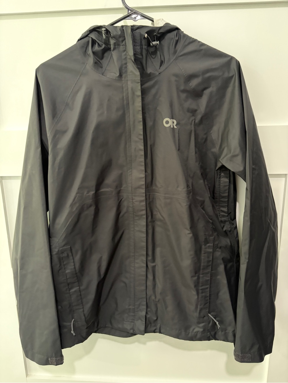 Outdoor Research Women's Hooded Waterproof Trench Coat - Charcoal Black